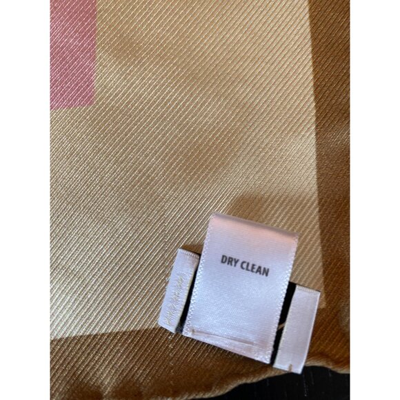 St. John 100% Silk Square Scarf Pink Brown Geometric Quiet Luxury Classic - Picture 2 of 6